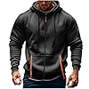 Sprifloral Mens Hoodies Sweatshirts Zip up Long Sleeve Hoody Jacket Zipper Fleece Hooded Top Dark Grey 3XL #1