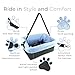 Blue Dog Booster Seat - Washable, Adjustable, Collapsible Pet Travel Carrier Bed - Safety Seat Belt Tether for Small Dogs, Puppies, and Pets up to 18 lbs