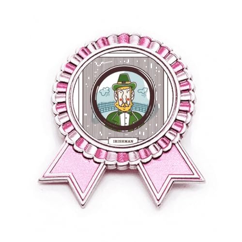 Broche époux vert irlandais rose en métal M : accessoire de mode et bijou de veste illustré