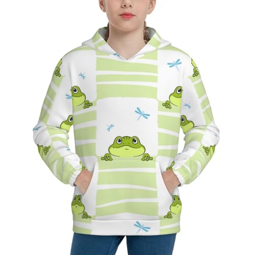 Frogs and Dragonflies Kid Hoodies Boys Sweatshirts Girls Pullover with Pocket