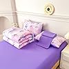 MWMWMW Girls Full Size Comforter Set, 5 Piece Pink Purple Butterfly Bedding Set for Girls Kids, Girls Beddding Set Full with 1 Comforter, 1 Flat Sheet, 1 Fitted Sheet & 2 Pillowcases #5