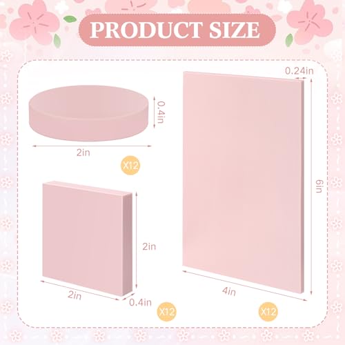 image for Innconee 36 Pcs Rubber Stamp Carving Blocks Pink Soft Linoleum Blocks 