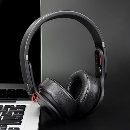 Almohadillas para auriculares SOULWIT Professional, repuesto para Beats by Dr. Dre Mixr, con cuero proteico más suave y espuma aislante de ruido - Negro miniatura 3