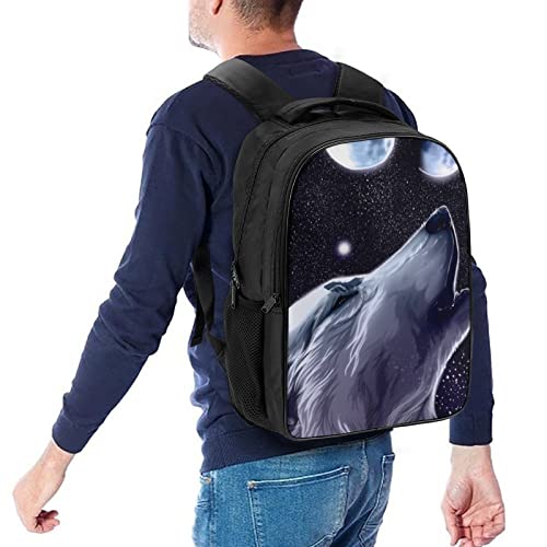 Sac à dos cool wolf laptop backpack unisexe pour loisirs et voyage