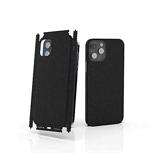 Mr. Lei Wrap Skin Sticker for iPhone 12 Pro Max-Black, Anti-Scratch Dust-Proof Cover, Durable Ultra-Thin Fine Leather Back Film