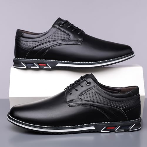 Image of Men's Premium Stylish Oxford Shoes Casual Lace Up Walking Business Driving Dress Shoes