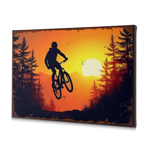 Tableau de cavalier survolant la forêt, art mural haut de gamme 40x60
