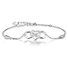 Plata de ley 925 infinito Pulsera - Billie Bijoux" Amor para siempre" Infinito corazón chapado en oro blanco de diamantes pulsera ajustable mejor regalo para las mujeres niñas