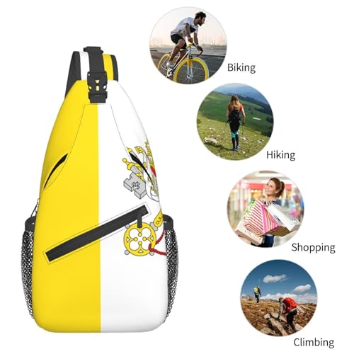Mochila unisex de alta capacidad con diseño bandera Vaticano miniatura 6
