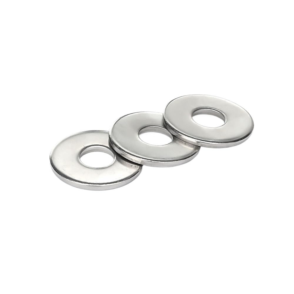 Arandelas variadas 50/10/200 piezas M2.5 M3 M3.5 M4 M5 M6 M8 M10 M12 M14 M16 Arandelas de junta plana grande de acero inoxidable Anillos grandes Arandelas de sujeción de junta lisa(200pcs M6)