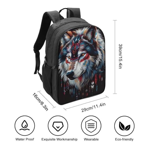 Sac à dos loup pour enfants : cartable 3D étudiant, sac léger et imperméable 40cm