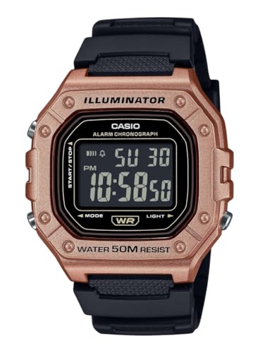 Casio Relojes General Lineup Correa de Resina unisex-W-218HM-5BVDF, 44.4 × 43.2 × 11 mm, Digital