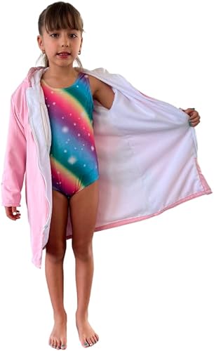 Miniatura 3 de MACAR Parka de natación TOALLA deportiva, tela impermeable en el exterior, chaqueta seca para niños y adultos