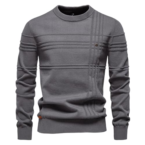 Générique Pull col Rond Homme Pulls Manches Longues Chaud Pull Uni Chandails Homme Pullover Sweater Basique Casual Slim fit (3,M)