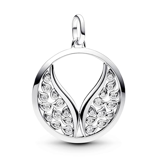 PANDORA ME Medallón con diseño de alas de plata de ley con circonitas cúbicas transparentes
