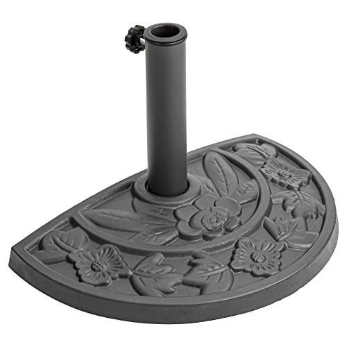 Schirmständer Schirmhalter Sonnenschirmständer Grau Ständer aus Beton halbkreisförmig 50 cm zu Garten Terrasse Schaftdurchmesser Bis zu 60mm Sonnenschirmfuß Beton Sonnenschirm Flagge Mast ständer