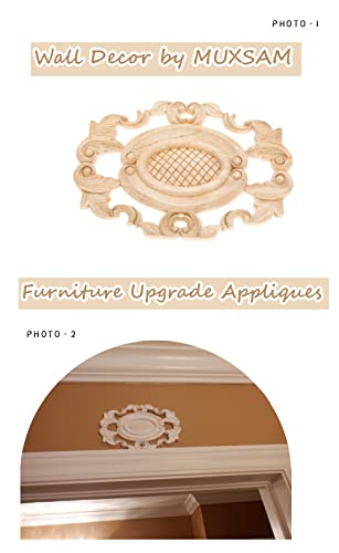 1 pezzo in legno massiccio scolpito ovale ad