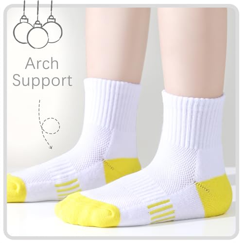 Girls Ankle Cushioned Athletic Quarter Socks - Kids Cotton Short Sports Youth 6/12 Pairs for Boys2