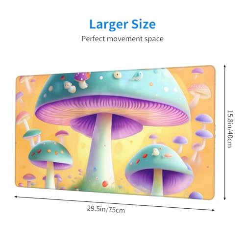 Tapis de souris en caoutchouc antidérapant grand format champignon fantastique durable - 2