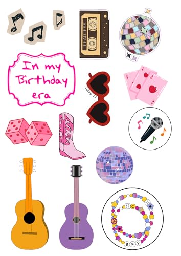 Edible print A4 Music birthday era theme Cake topper set cake decorations wafer card NOT PRECUT - Taylor