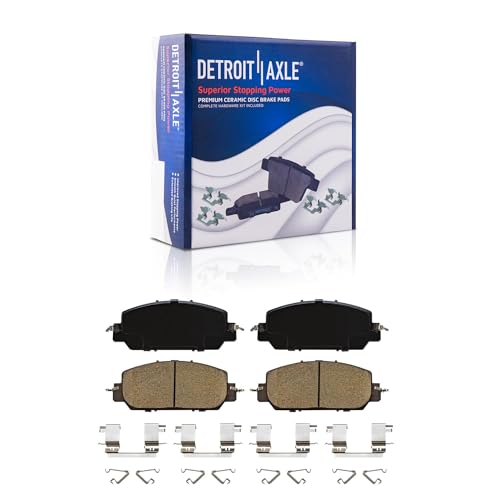 Image of Detroit Axle - Front Brake Kit for 2017-2025 Honda CR-V 2023-2025 HR-V, Drilled and Slotted Disc Brake Rotors Ceramic Brake Pads with Hardware Replacement: 12.28 inch inch Rotors
