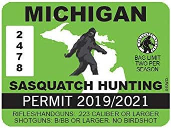 Michigan Sasquatch Hunting Permit Sticker Die Cut Decal Bigfoot - Foto 13