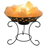 DESIGN DÉCORATIF : le design de bol rond avec des ornements découpés assure un jeu de lumière d'ambiance Les cristaux de sel de couleur naturelle apportent des accents élégants et apportent une touche de naturel à n'importe quelle pièce.