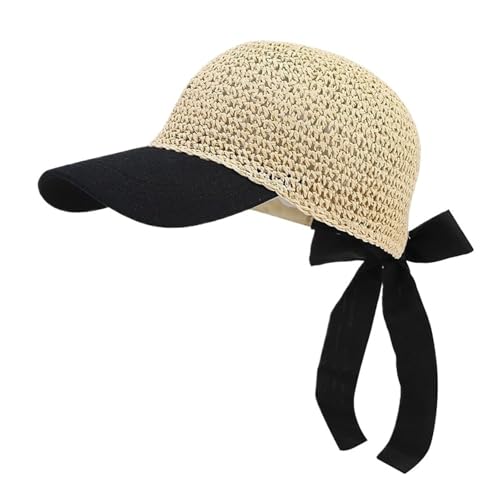 Casquette de baseball été pour femme avec nœud contrasté chic