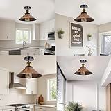 LEDSone Industrial Ceiling Light Conical Shade Flush Ceiling Light Fixture Metal E27 Ceiling Lamp for Hallway Bedroom Living Room Kitchen, Easy Fit Anti Rust Durability 22cm Brushed Copper - Image 6