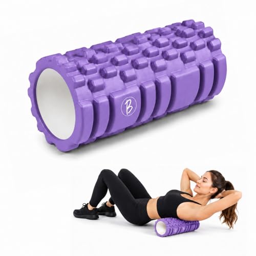 Image of Btag Foam Roller for Gym & Home Workout - Deep Tissue Muscle Massager for Back Pain, Neck & Knee Relief | Yoga, Stretching & Recovery Tool 33 cm (Purple)