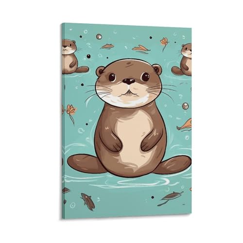 Peinture sur toile loutre pour habiller un mur vide avec élégance