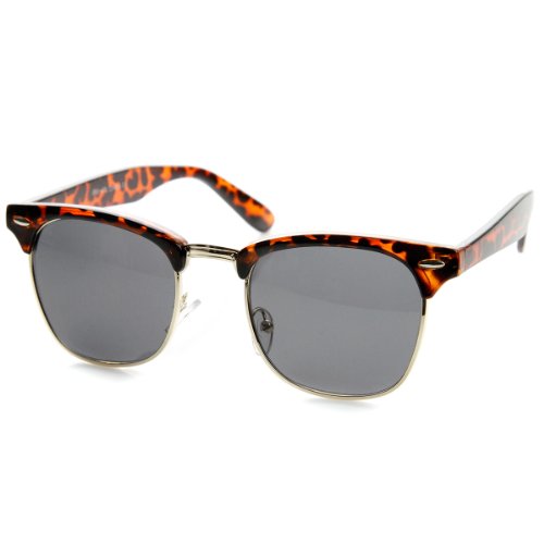 Image of zeroUV Half Frame Semi-Rimless Horn Rimmed Sunglasses