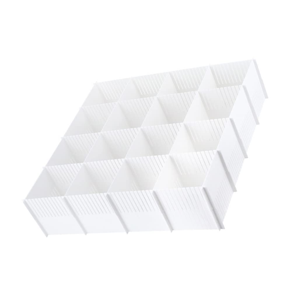 Divisorio per Cassetto Organizer 10 Pezzi in Plastica Bianca | 38x11cm, Configurazione Libera, Separa e Sistema gli Scomparti, per Casa e Asciugamani