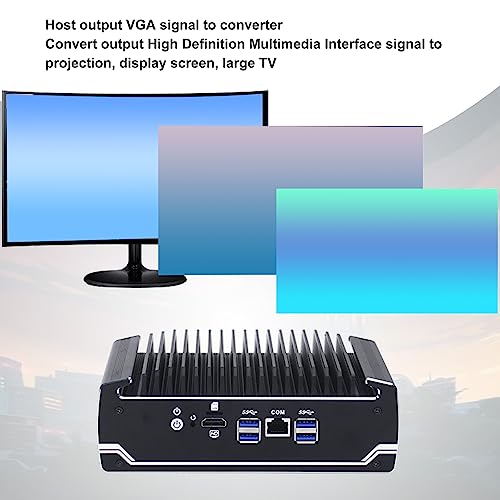 Mini-PC, Lüfterloser 100-240-V-Minicomputer aus Aluminiumlegierung mit Zeitgesteuertem Start. Vielseitig für den Elektronischen Unterricht (EU-Stecker) – Bild 4
