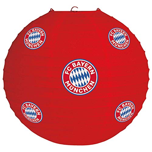 Amscan 9906517 – Farolillo de papel del FC Bayern Múnich, 1 pieza, tamaño 20 cm, color: azul, blanco y rojo, con logotipo de Baviera, perfecto como decoración para la fiesta de fanáticos o la fiesta