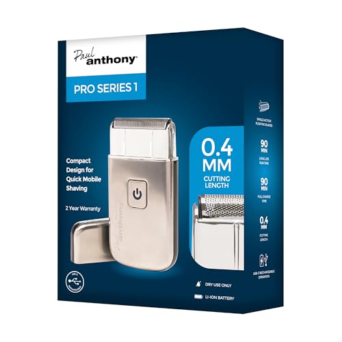 Paul Anthony 'Pro Series 1' Lithium USB Mens Mobile Foil Shaver - H5002