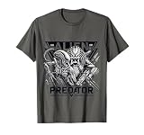 Funny Graphic Color Alien Fight Predator Grey Graphic T-Shirt, Unisex-Adults, Classic Fit, V-Neck, Short Sleeve, Small