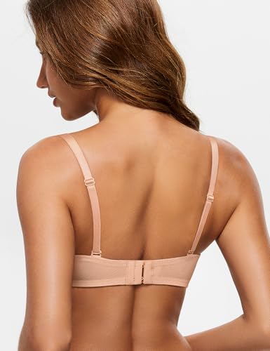 Image of Wingslove Women's Sheer Lace Bra Demi Through Mesh Bralette Unlined Underwire Support Non Padded