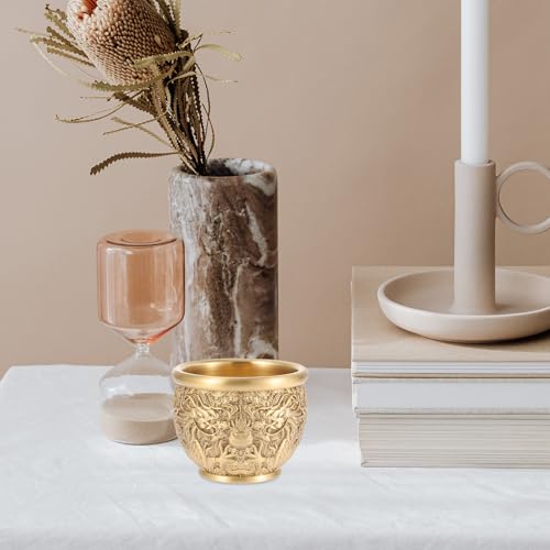 Cuenco de latón dorado SWOOMEY para decoración de escritorio y mesa de centro elegante 6