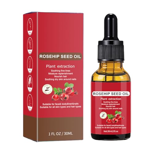 Cold Pressed Rosehip Oil – Nourish Facial Firming Soothing Skin Care Organic Cold Pressed Rose Hip Oil | Moisturising Carrier Unrefined Rose Oil for Skin, Hair, Nails, and Body