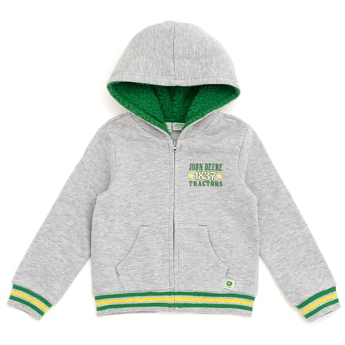 John Deere Tractor Fleece Zip Up Hoodie Toddler to Little Kid Sizes (2T - 7)