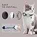 Waterproof Airtag Cat Collar Breakaway, Moons and Stars Safety Breakaway Cat Collars with Apple Airtag Holder with Qr Code, Adjustable GPS Tracker boy Girl Kitten Collar (Black B)
