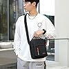 A-QMZL Sacs Bandoulière Homme Petit Sac à Bandoulière Imperméable Canvas Sacoche Sac Porté épaule Sacoche Bandoulière Avec Bande Réfléchissante de Sécurité pour Le Travail Loisirs Vacances (noir1) #1
