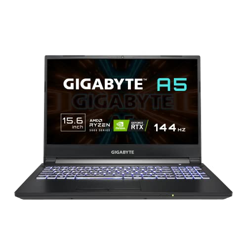 GIGABYTE A5 Gaming Laptop, AMD Ryzen 5 5600H, GeForce RTX 3060, 15.6" 144Hz Display, ohne Betriebsystem (GIGABYTE A5 K1 ADE1130SD), Schwarz