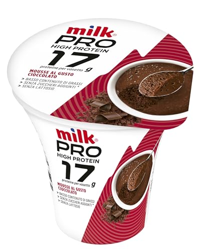 Milk Dessert Mousse al Cioccolato Milk PRO, Ricco in Proteine, Senza Lattosio, Senza Zucchero, Basso in Grassi - Budino Proteico al Cioccolato da Latte Senza Lattosio (Cioccolato, 170g)