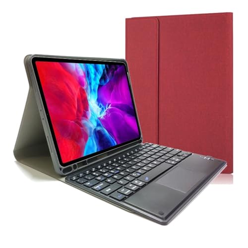 Funda con teclado para iPad Mini 6 y 7 ideal para teletrabajo y viajes carcasa roja YSJX