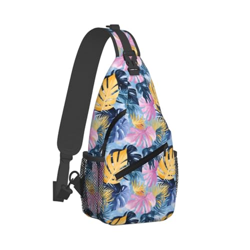 Sac à bandoulière randonnée et voyage aux motifs tropicaux