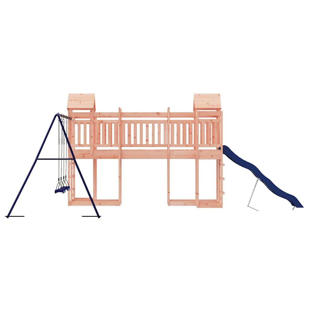 Spielturm Massivholz Douglasie mit Wellenrutsche und Doppelschaukel Gartenspielzeug für Kinder 3-8 Jahre Klettergerüst mit Sandkasten Robustes Outdoor Spielhaus für Garten Terrasse Hof