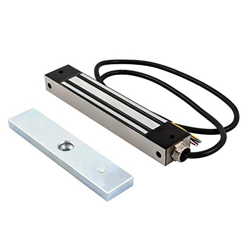 QWORK 12V 600lbs Electric Magnetic Electromagnetic Lock Holding Force, Holding Force Magnetic Gate Lock with Mounting Bracket for Access Control 12/24VDC