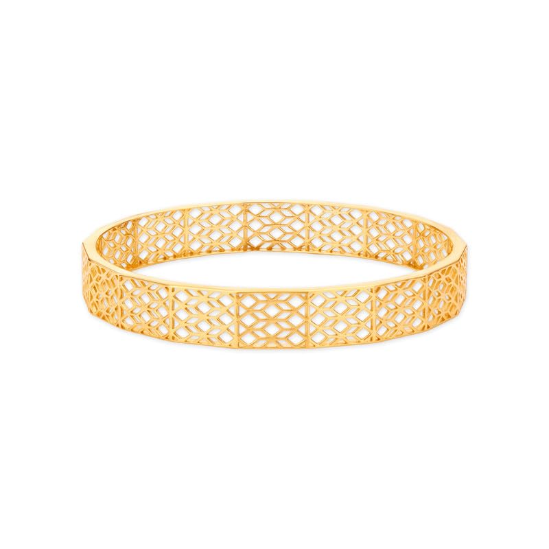 Mia by Tanishq 14 KT Gold Elegant Geometric Bangle for Women(553026VCBR1A002EA000015) 12.108 Grams